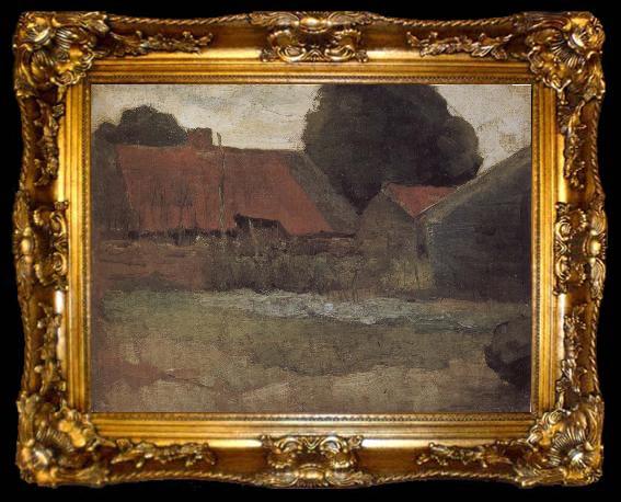 framed  Piet Mondrian Farmhouse, ta009-2